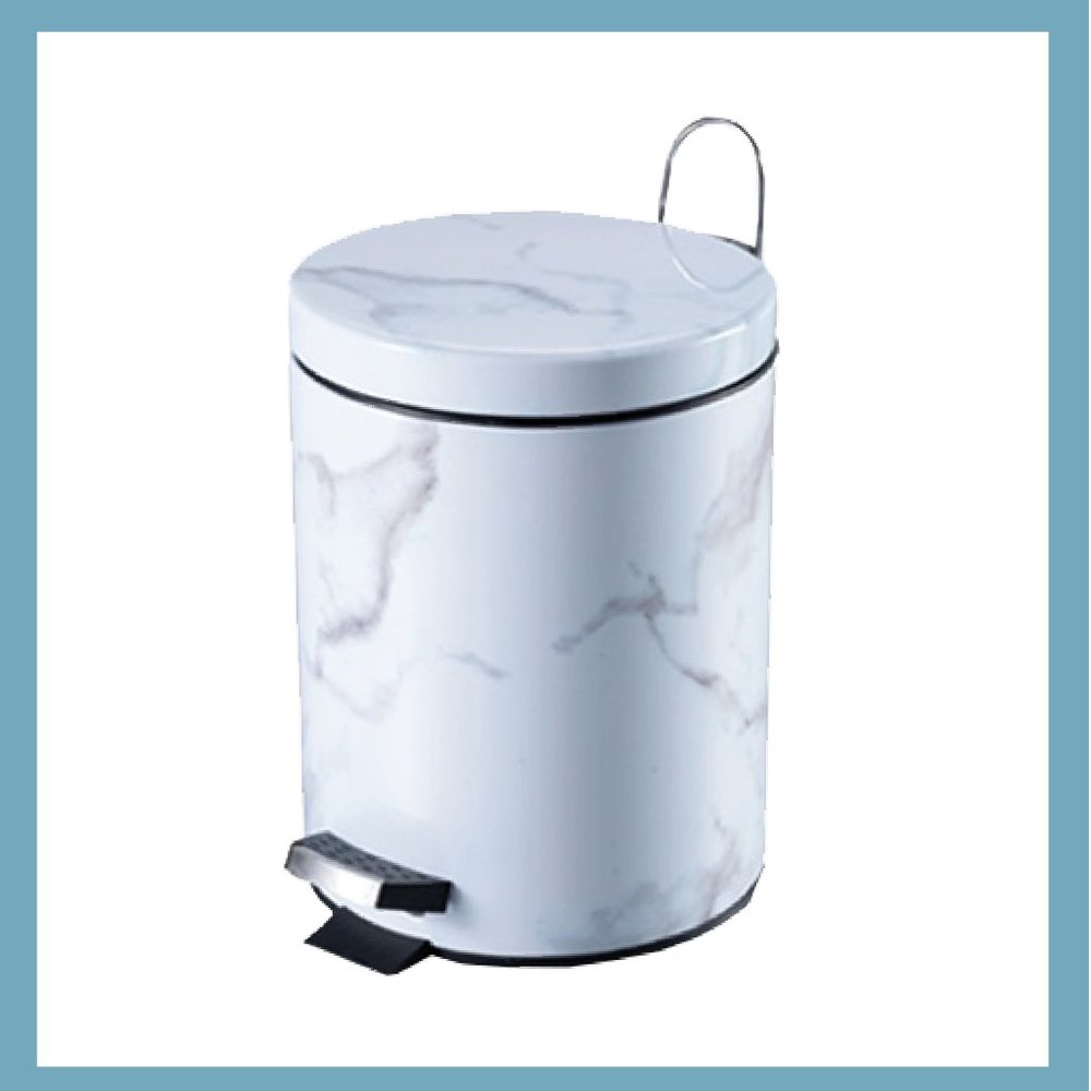 Simil Marble Stainless Steel Trash Can (5 Liters/1.3 gal)